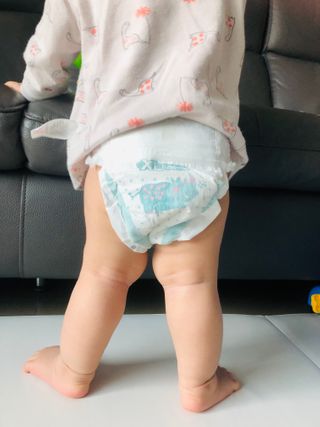 오브맘 밤 프리미엄 아기 기저귀 팬티형 밴드형 — 4.5점을 준 리뷰어가 2021년 1월 올린 사용 사진