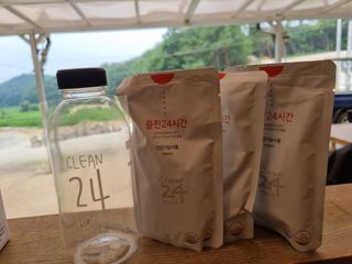 클린24시간 1BOX(5포) + 전용보틀(500ml) — 5점을 준 리뷰어가 2022년 7월 올린 사용 사진