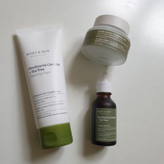 마리엔메이 센서티브 수딩 젤 크림 + 어성초 티트리 추출물 세럼 + 어성초 티트리 모공 클렌징 폼 — 5점을 준 리뷰어가 2021년 9월 올린 사용 사진