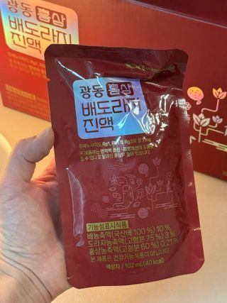 광동생활건강 프리 [광동] 홍삼 배도라지진액 (102mL*30포) — 5점을 준 리뷰어가 2025년 5월 올린 사용 사진