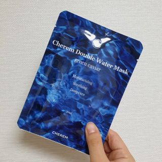 체르엠 그린 케비어 더블워터 마스크팩 5매입  2팩 — 5점을 준 리뷰어가 2021년 11월 올린 사용 사진
