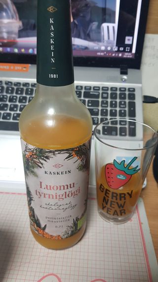 H365 [Kaskein Luomutyrniglögi] 핀란드 전통 무알콜 멀드와인 시벅톤 글로기 — 5점을 준 리뷰어가 2021년 4월 올린 사용 사진