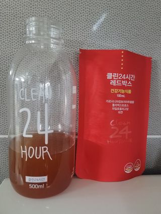 클린24시간 레드박스 1BOX(5포) + 전용보틀(500ml) — 5점을 준 리뷰어가 2024년 1월 올린 사용 사진