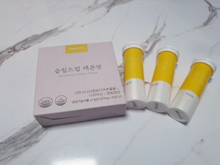 [슬림드랍 레몬맛] 건기식 다이어트 보조제 겸 비타민 — 5점을 준 리뷰어가 2022년 1월 올린 사용 사진