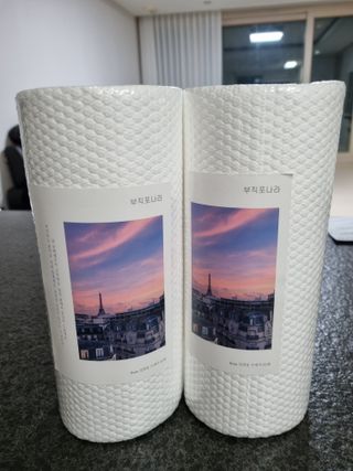 부직포나라 중금속유해물질ZERO 뜯어쓰는 주방 일회용수세미 60매 2매 — 5점을 준 리뷰어가 2022년 11월 올린 사용 사진