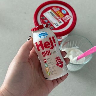 덴마크 *[구매평]하이(Hej!) 브랜드 패키지(요구르트, 그릭요거트) — 5점을 준 리뷰어가 2025년 9월 올린 사용 사진