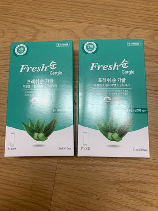 에프에이치아이코리아 Fresh순 프로폴리스 무알콜 일회용 가글 11ml 10개입 — 5점을 준 리뷰어가 2021년 4월 올린 사용 사진
