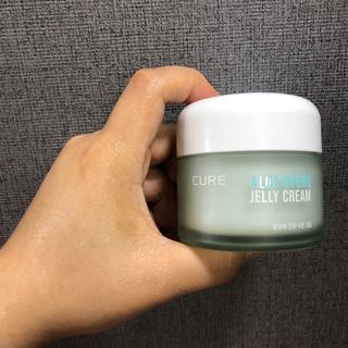 김정문알로에 큐어 큐어 알로에 리프레쉬 젤리 세럼, 큐어 알로에 하이드로 젤리 크림 — 4점을 준 리뷰어가 2021년 3월 올린 사용 사진