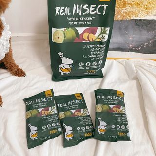 [푸디웜] 라포그  리얼인섹트 웨이트밸런스 저알러지 강아지 사료  1.2KG — 4.5점을 준 리뷰어가 2021년 7월 올린 사용 사진