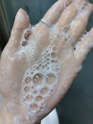 방방곳곳 편림초 마이크로바이옴 샴푸 — 5점을 준 리뷰어가 2022년 6월 올린 사용 사진