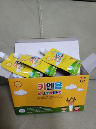 [몸엔용] 어린이, 초등학생의 영양간식 달콤 국산녹용 키엔용  80ml x 10포 — 5점을 준 리뷰어가 2021년 7월 올린 사용 사진