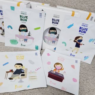 [블루 본 아이노우] 유아용 컬러마스크 40 PCS SET 2중 택 1 — 5점을 준 리뷰어가 2021년 4월 올린 사용 사진
