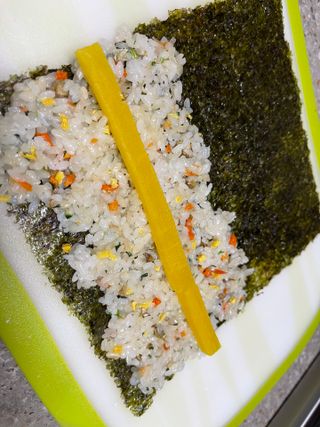 해풀잎 누구나 김밥*1ea [(혼합야채 35g *1ea,  김밥김 (5g, 5ea),  양념간장 (6g, 5ea), 참기름(5g, 2ea)] — 5점을 준 리뷰어가 2022년 5월 올린 사용 사진