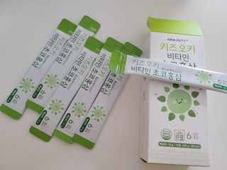 [이뮤니티플러스]우리아이 면역오키, 건강오키 _ 키즈오키 비타민초코홍삼 10포 1box — 3.5점을 준 리뷰어가 2022년 1월 올린 사용 사진