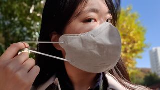 케이퓨리 귀편한 숨쉬기편한 새부리형 항균 구리마스크 대형 — 5점을 준 리뷰어가 2022년 11월 올린 사용 사진