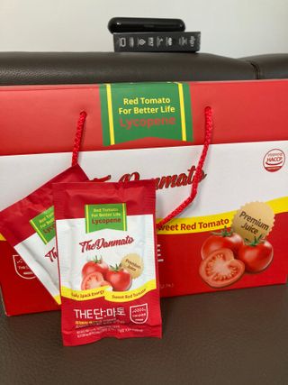 제이제이바이오 더단마토 프리미엄주스 100ml 30팩입 - 무설탕 스테비아 토마토즙 — 5점을 준 리뷰어가 2021년 11월 올린 사용 사진