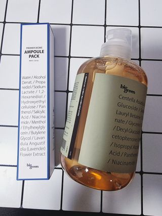 빅그린 카렌듈라(지성두피용)&시카(중건성두피용)탈모샴푸500ml-택1,빅그린 프리미어바이옴탈모앰플팩 60ml — 5점을 준 리뷰어가 2023년 1월 올린 사용 사진