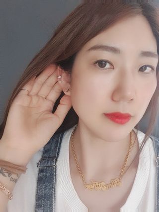 [골드앤디어] 14K 하트 미니 큐빅 피어싱_3color — 5점을 준 리뷰어가 2021년 7월 올린 사용 사진