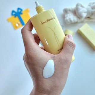 스킨큐어 산다화 유기농 레몬썬크림 — 5점을 준 리뷰어가 2022년 4월 올린 사용 사진