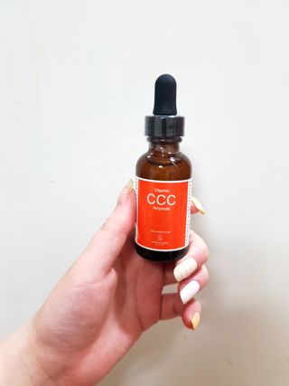 더마 사이언스 비타민 CCC 앰플 기미 브라이트닝 세럼 30ml — 5점을 준 리뷰어가 2021년 8월 올린 사용 사진