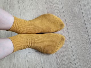 [사이즈가 있는 양말 필로이] 남/여 골지 발목 양말 4족 세트 남【S, M, L, XL】여【S, M, L】_컬러 랜덤 — 4점을 준 리뷰어가 2022년 6월 올린 사용 사진