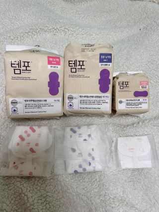 N[템포] 템포 패드 내추럴 순면 생리대 SET(중형 슬림 + 대형 + 라이너) — 5점을 준 리뷰어가 2024년 2월 올린 사용 사진
