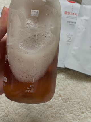 클린24시간 1BOX(5포) + 전용보틀(500ml) — 3점을 준 리뷰어가 2023년 7월 올린 사용 사진