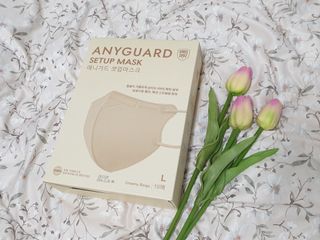 애니가드 셋업마스크 4컬러 각 10매입 [크리미베이지, 캐시미어로즈, 초콜렛브라운, 미드나잇네이비] — 4점을 준 리뷰어가 2022년 2월 올린 사용 사진