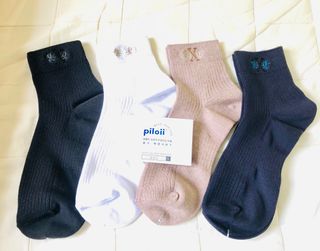 [사이즈가 있는 양말 필로이] 남/여 골지 발목 양말 4족 세트 남【S, M, L, XL】여【S, M, L】_컬러 랜덤 — 5점을 준 리뷰어가 2022년 6월 올린 사용 사진