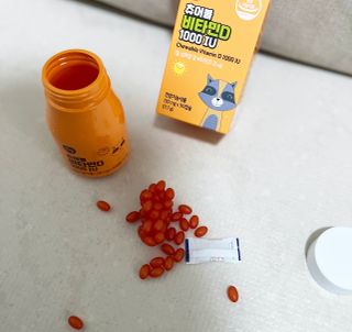앙팡 츄어블 비타민D 1000 IU 130mg x 90정 — 5점을 준 리뷰어가 2022년 10월 올린 사용 사진
