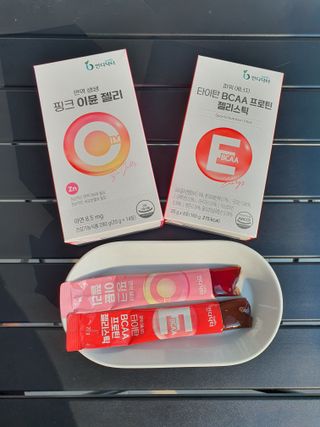 인디닥터 면역 생생 핑크 이뮨 젤리 + 타이탄 BCAA 프로틴 젤리스틱 — 5점을 준 리뷰어가 2022년 5월 올린 사용 사진