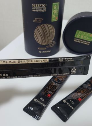 프리마인 자체 기업부설 연구소에서 찾아낸 건강한 수면의 비밀.  슬립토 플러스 30포 — 5점을 준 리뷰어가 2022년 1월 올린 사용 사진
