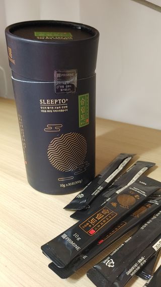 프리마인 자체 기업부설 연구소에서 찾아낸 건강한 수면의 비밀.  슬립토 플러스 30포 — 5점을 준 리뷰어가 2021년 10월 올린 사용 사진