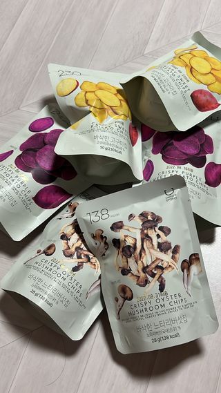 딜라이트 프로젝트 바삭한 원물칩 3종 고구마칩, 자색고구마칩, 느타리버섯칩 [총 6봉지] — 4.5점을 준 리뷰어가 2022년 3월 올린 사용 사진