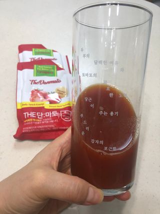 제이제이바이오 더단마토 프리미엄주스 100ml 30팩입 - 무설탕 스테비아 토마토즙 — 5점을 준 리뷰어가 2021년 11월 올린 사용 사진