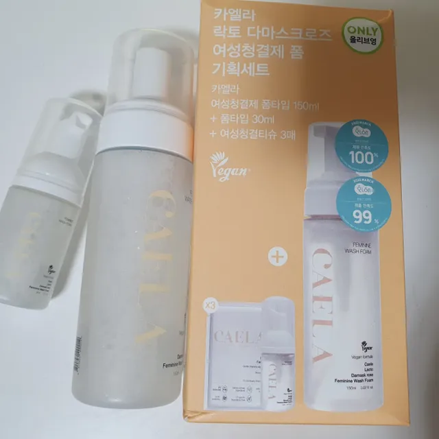 락토 다마스크로즈 여성청결제 폼 기획세트 리뷰 사진