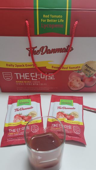 제이제이바이오 더단마토 프리미엄주스 100ml 30팩입 - 무설탕 스테비아 토마토즙 — 5점을 준 리뷰어가 2021년 11월 올린 사용 사진