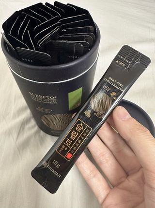 프리마인 자체 기업부설 연구소에서 찾아낸 건강한 수면의 비밀.  슬립토 플러스 30포 — 5점을 준 리뷰어가 2023년 4월 올린 사용 사진