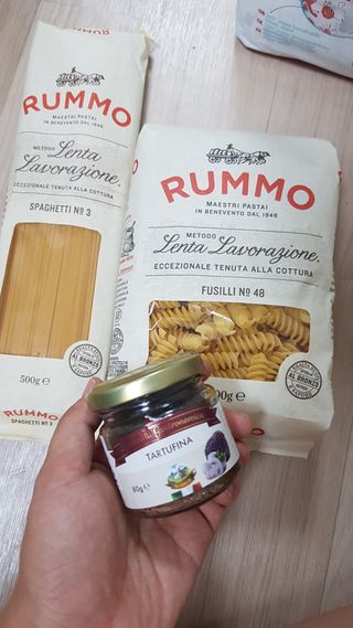 이탈리안 프리미엄 파스타 룸모 Rummo 파스타 2종 + 바질 페스토 + 블랙 트러플 페이스트 — 5점을 준 리뷰어가 2021년 7월 올린 사용 사진
