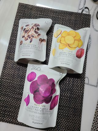 딜라이트 프로젝트 바삭한 원물칩 3종 고구마칩, 자색고구마칩, 느타리버섯칩 [총 6봉지] — 5점을 준 리뷰어가 2022년 3월 올린 사용 사진