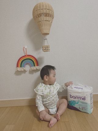 오브맘 밤 프리미엄 아기 기저귀 팬티형 밴드형 — 4.5점을 준 리뷰어가 2021년 1월 올린 사용 사진