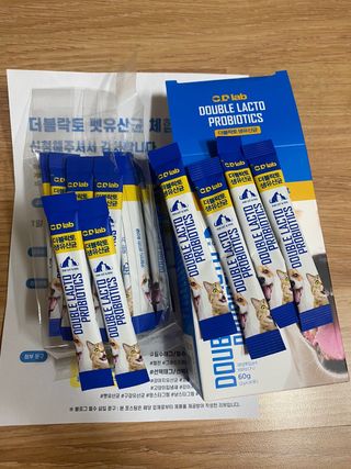 씨디랩 장 건강과 구강 건강을 한 번에 더블락토 강아지 고양이 유산균 — 5점을 준 리뷰어가 2021년 1월 올린 사용 사진
