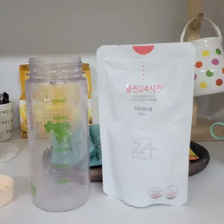 클린24시간 1BOX(5포) + 전용보틀(500ml) — 5점을 준 리뷰어가 2022년 7월 올린 사용 사진