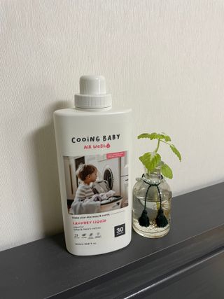 쿠잉베이비 에어워시 세탁세제,섬유유연제 1L — 4.5점을 준 리뷰어가 2023년 1월 올린 사용 사진