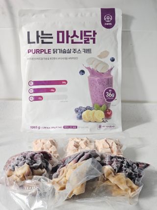 수플먼트 나는 마신닭!! 닭가슴살 주스키트, 먹기 힘들었던 닭가슴살 이제는 마시자 — 5점을 준 리뷰어가 2023년 7월 올린 사용 사진