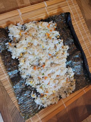 해풀잎 누구나 김밥*1ea [(혼합야채 35g *1ea,  김밥김 (5g, 5ea),  양념간장 (6g, 5ea), 참기름(5g, 2ea)] — 5점을 준 리뷰어가 2022년 7월 올린 사용 사진
