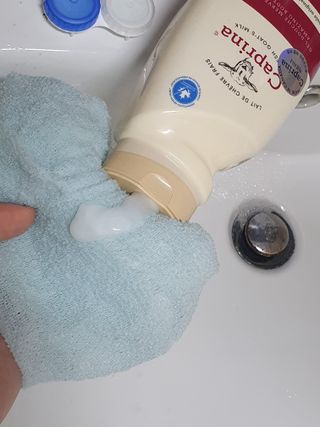 (구패키지)카프리나 프레쉬 산양밀크 어메이징 바디워시 500ml(오리지널향) — 5점을 준 리뷰어가 2023년 2월 올린 사용 사진