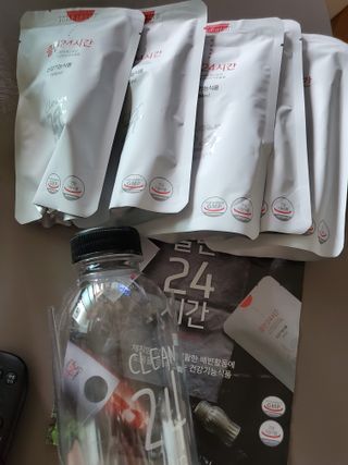 클린24시간 1BOX(5포) + 전용보틀(500ml) — 5점을 준 리뷰어가 2022년 7월 올린 사용 사진