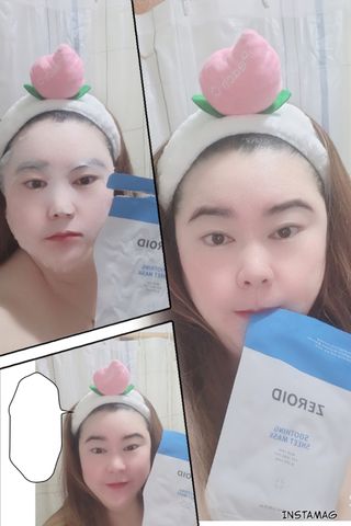 제로이드 수딩 시트 마스크 — 5점을 준 리뷰어가 2022년 4월 올린 사용 사진