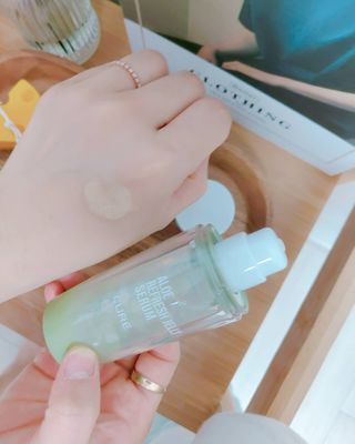 김정문알로에 큐어 큐어 알로에 리프레쉬 젤리 세럼, 큐어 알로에 하이드로 젤리 크림 — 5점을 준 리뷰어가 2021년 2월 올린 사용 사진